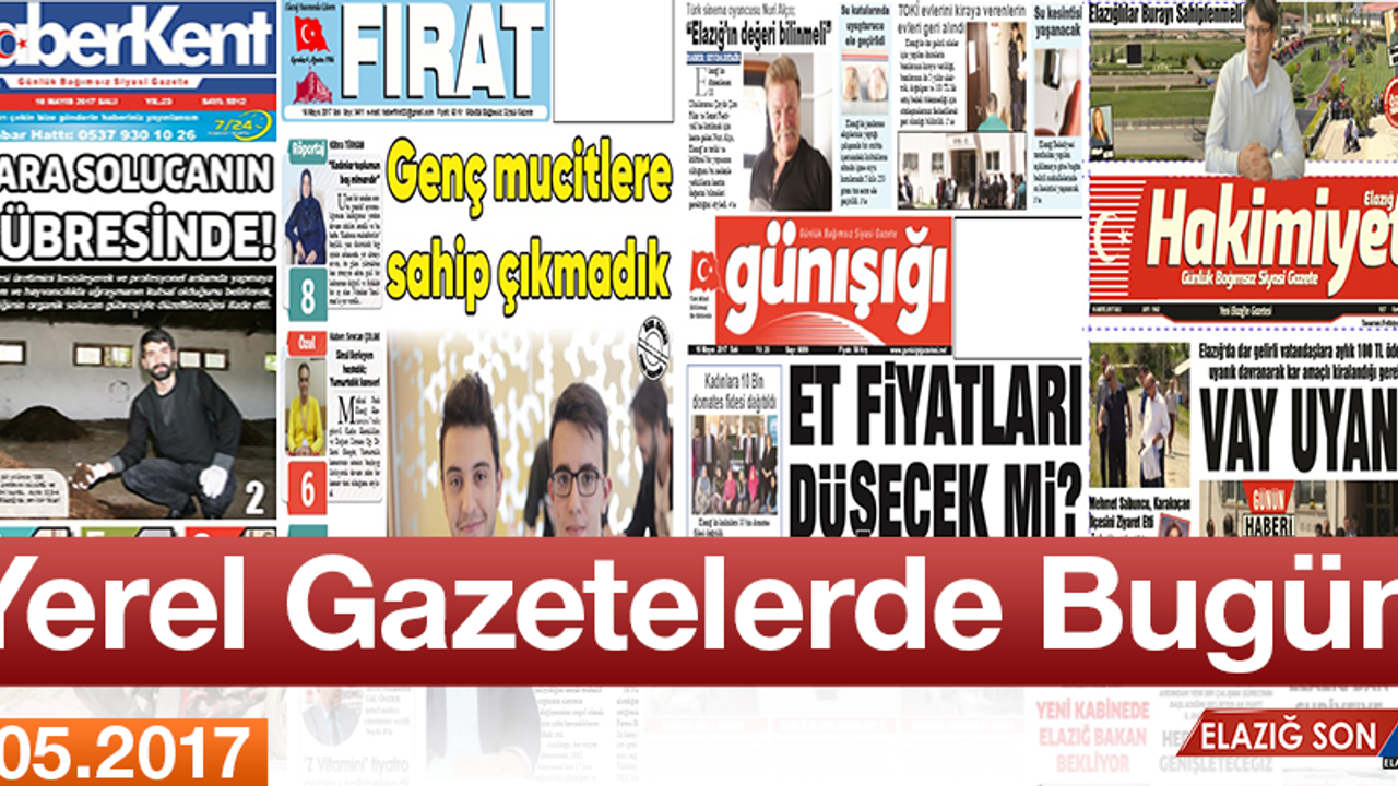 Elazığ'ın Yerel Gazete Manşetleri Şöyle
