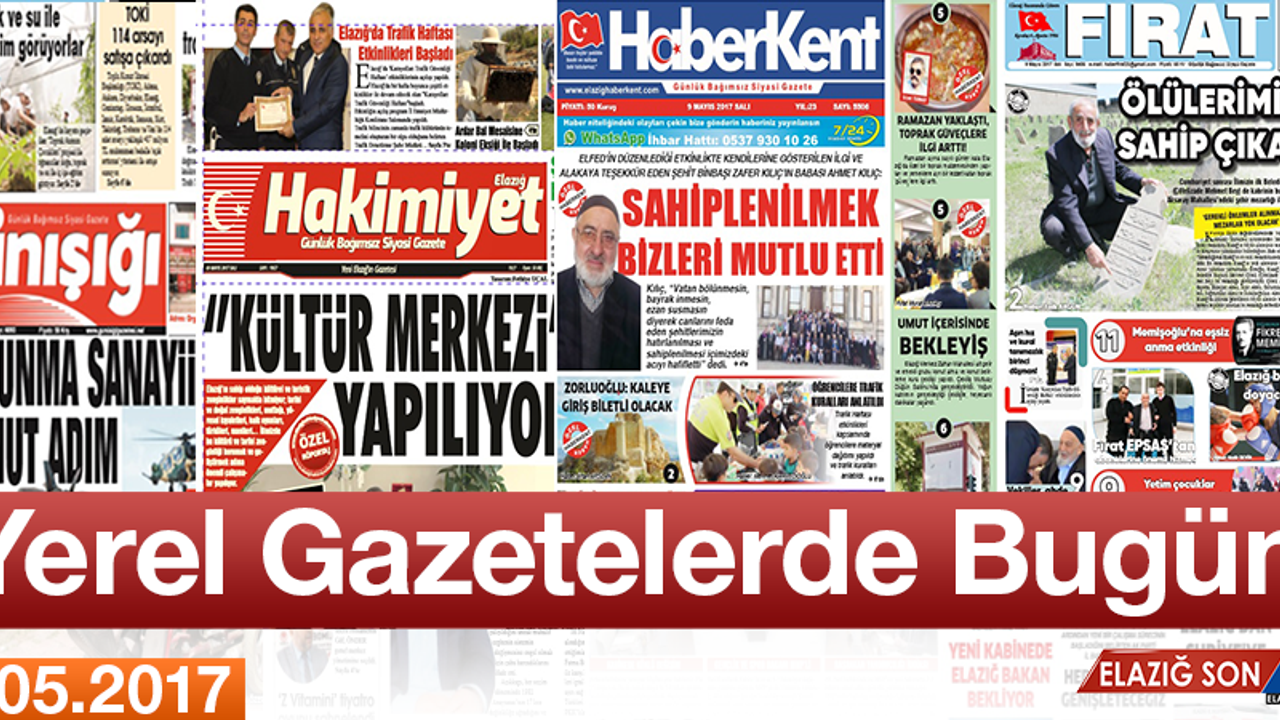 İşte Elazığ'ın Yerel Gazete Manşetleri