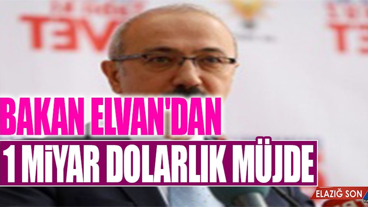 Bakan Elvan'dan 1 Miyar Dolarlık Müjde