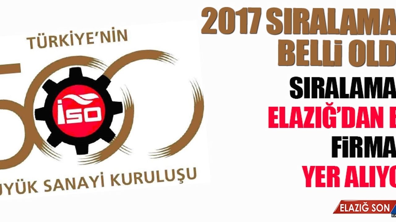 İlk 500'de Elazığ'da Yer Alıyor