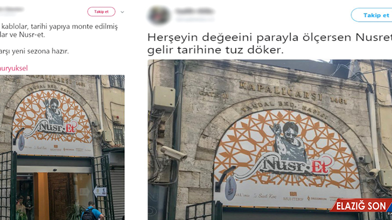 Kapalıçarşı'da Skandal Görüntü! Tarihi Kapıya Nusr-Et Tabelası Asıldı