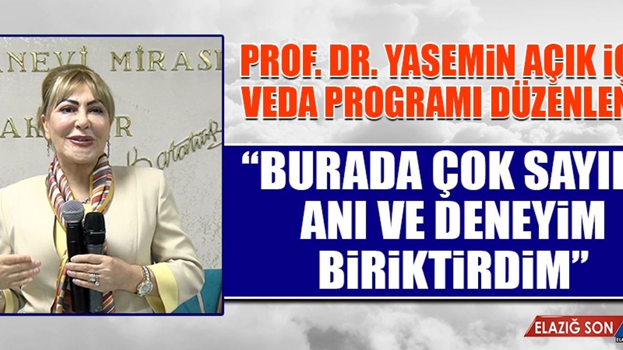Prof. Dr. Yasemin Açık İçin Veda Programı Düzenlendi