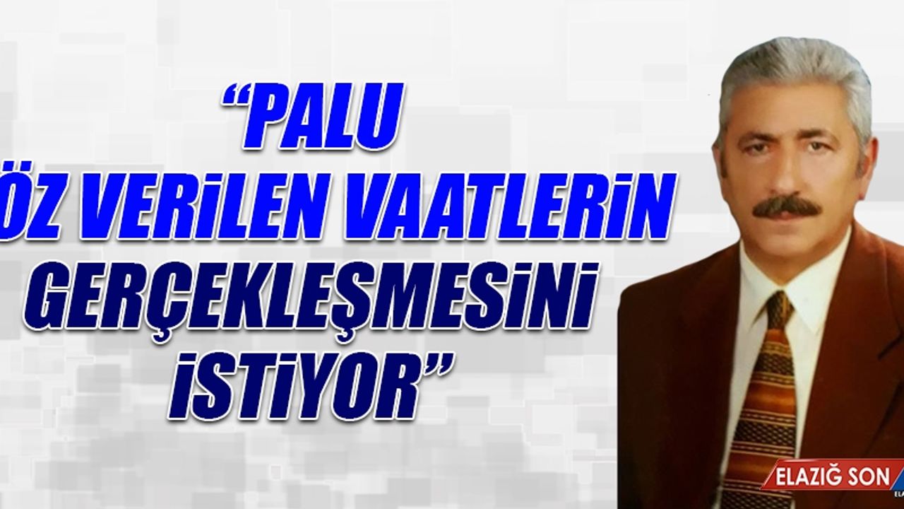 “Palu Söz Verilen Vaatlerin Gerçekleşmesini İstiyor”