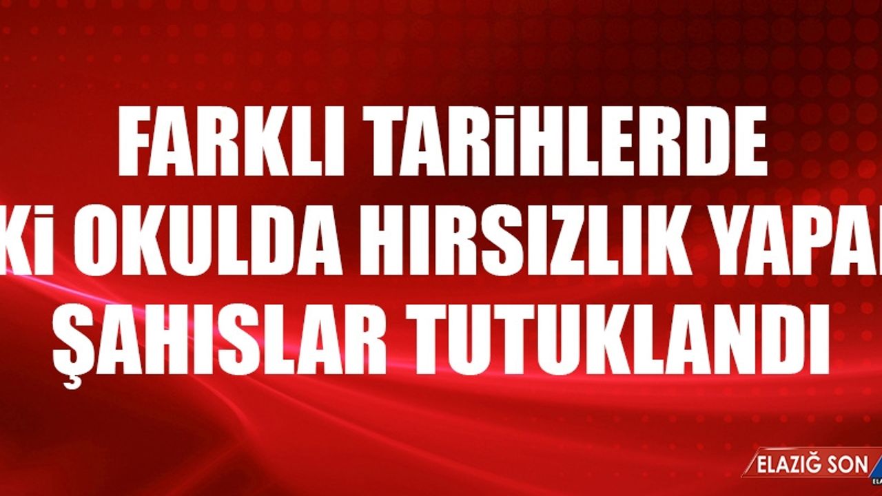 Farklı Tarihlerde İki Okulda Hırsızlık Yapan Şahıslar Tutuklandı