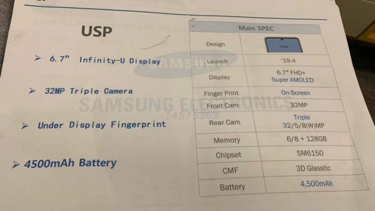 Üç Arka Kameralı Samsung Galaxy A60'ın Teknik Özellikleri Ortaya Çıktı