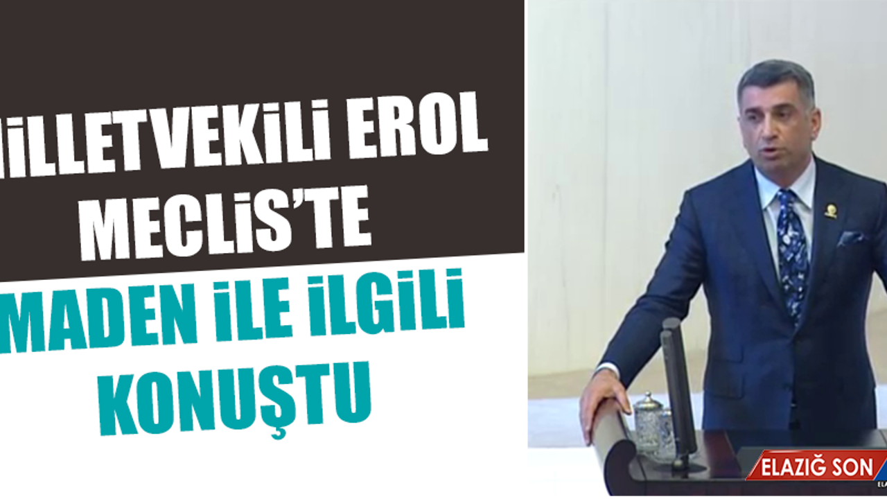 Milletvekili Erol, Meclis’te Maden İle İlgili Konuştu