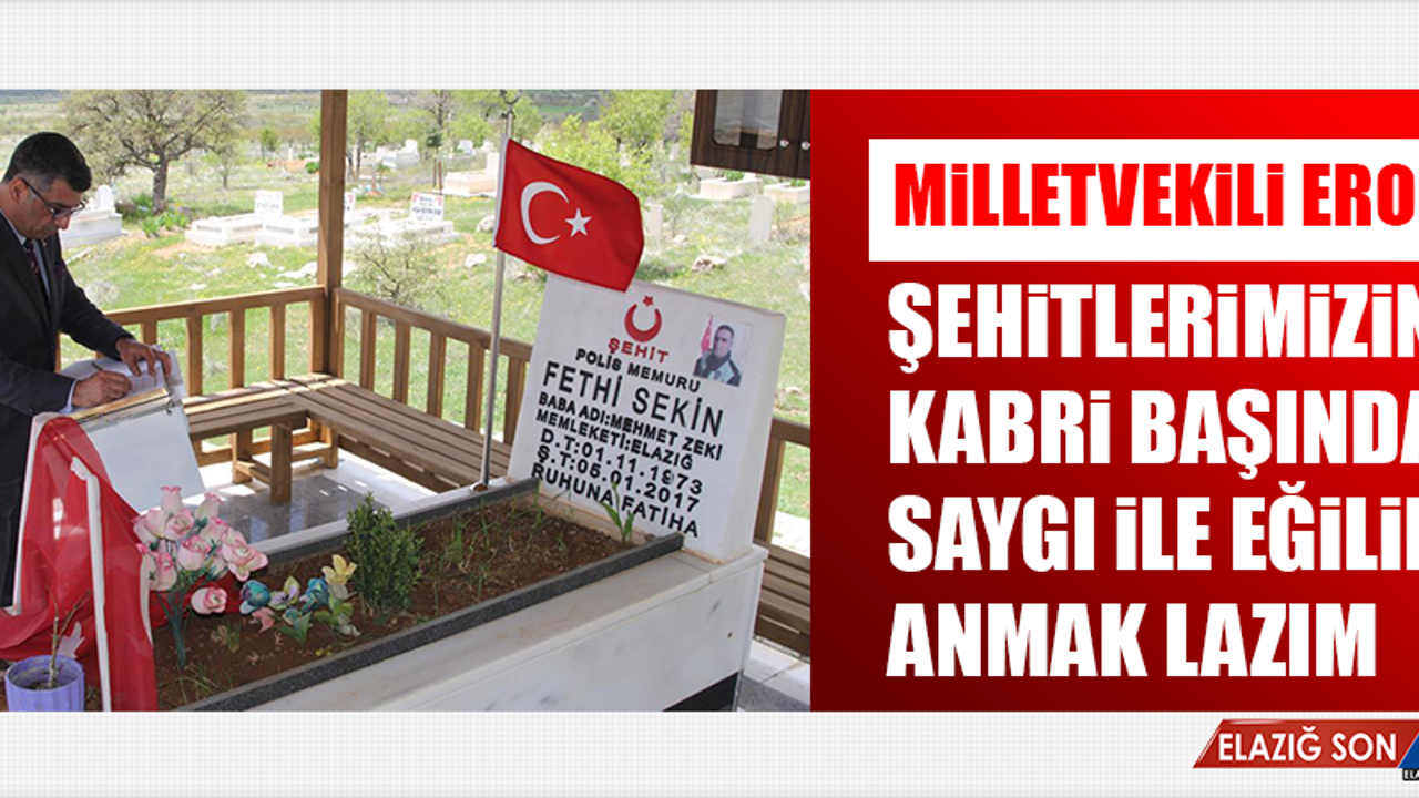 Milletvekili Erol: Şehitlerimizin, Kabri Başında Saygı İle Eğilip Anmak Lazım