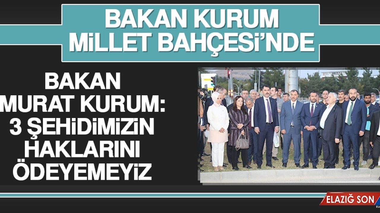 Bakan Kurum Millet Bahçesi'nde İncelemelerde Bulundu