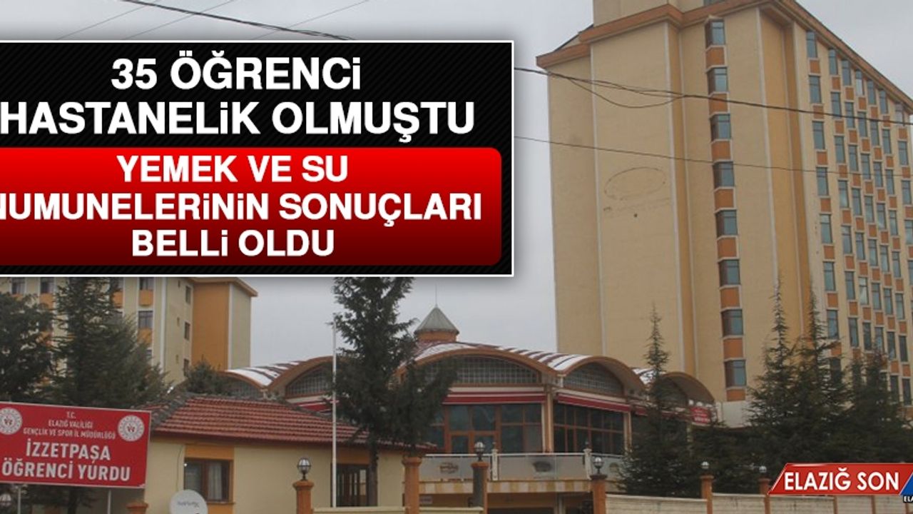Elazığ'da 35 Kişi Hastanelik Olmuştu, Sonuçlar Belli Oldu