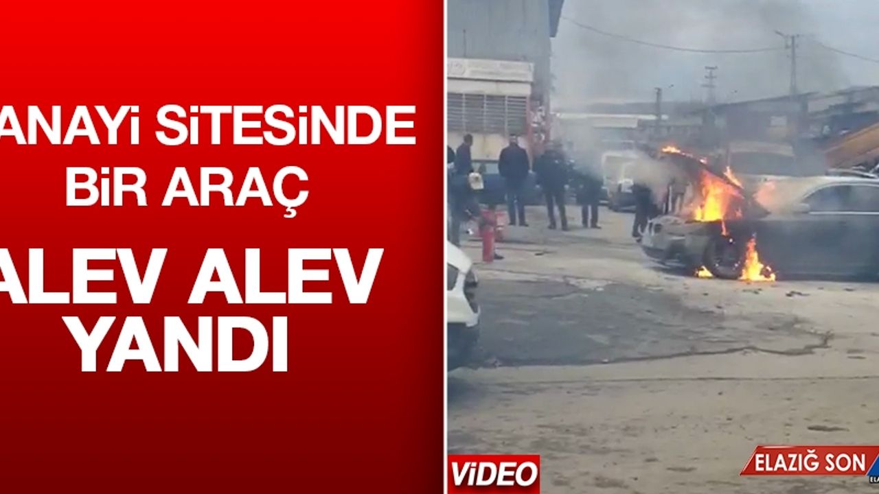 Elazığ'da Bir Araç Alev Alev Yandı