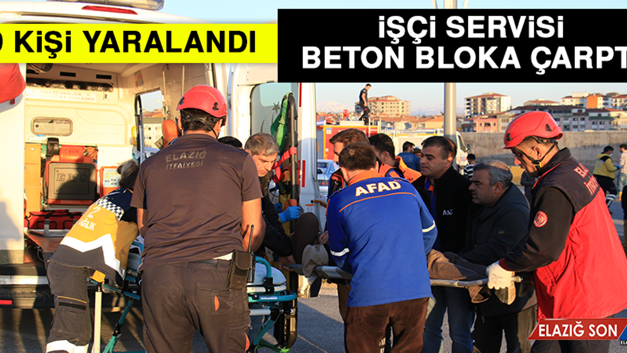 İşçi Servisi Beton Bloka Çarptı, 9 Kişi Yaralandı