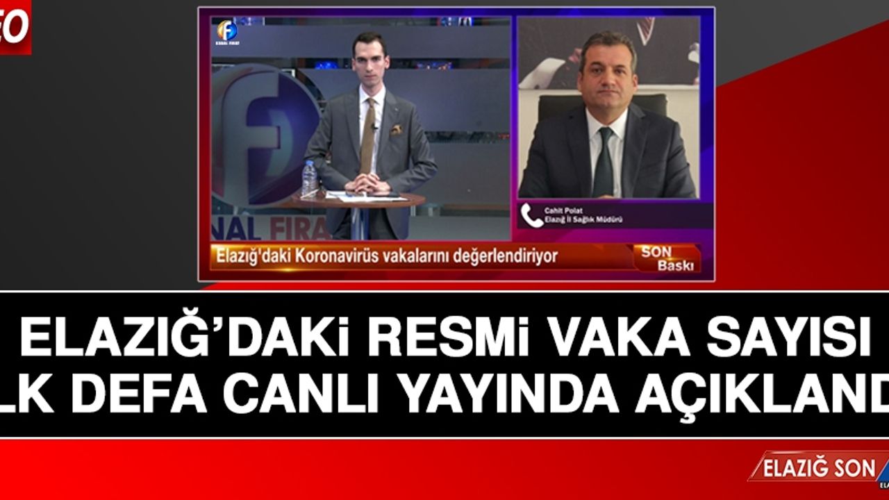 Sağlık İl Müdürü, Elazığ'daki Koronavirüs Vaka Sayısını Açıkladı