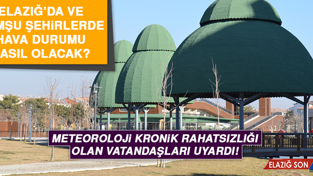 19 Temmuz’da Elazığ’da Hava Durumu Nasıl Olacak?