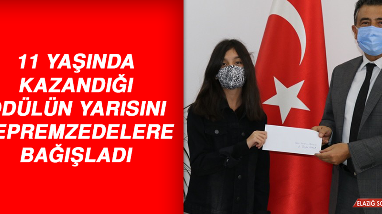 11 Yaşında Kazandığı Ödülün Yarısını Depremzedelere Bağışladı