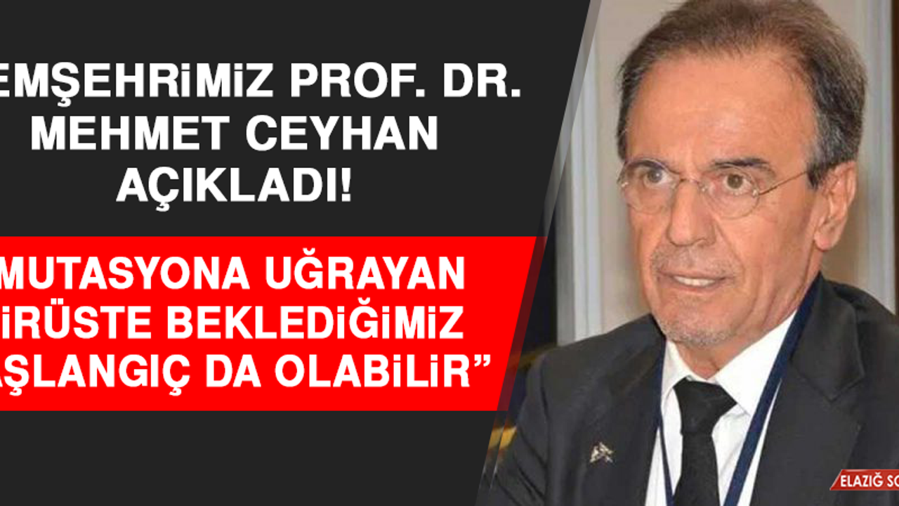 Hemşehrimiz Prof. Dr. Mehmet Ceyhan Açıkladı! “Mutasyona Uğrayan Virüste Beklediğimiz Başlangıç Da Olabilir”