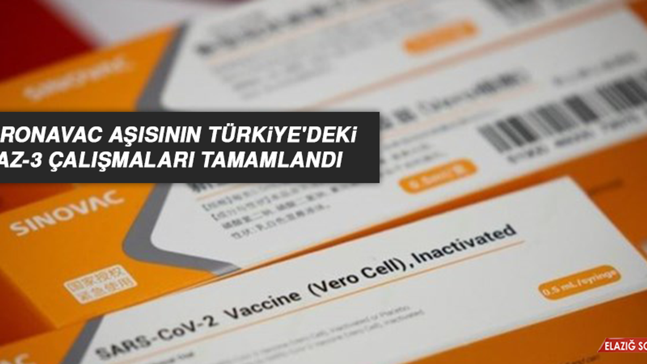 CoronaVac Aşısının Türkiye'deki Faz-3 Çalışmaları Tamamlandı