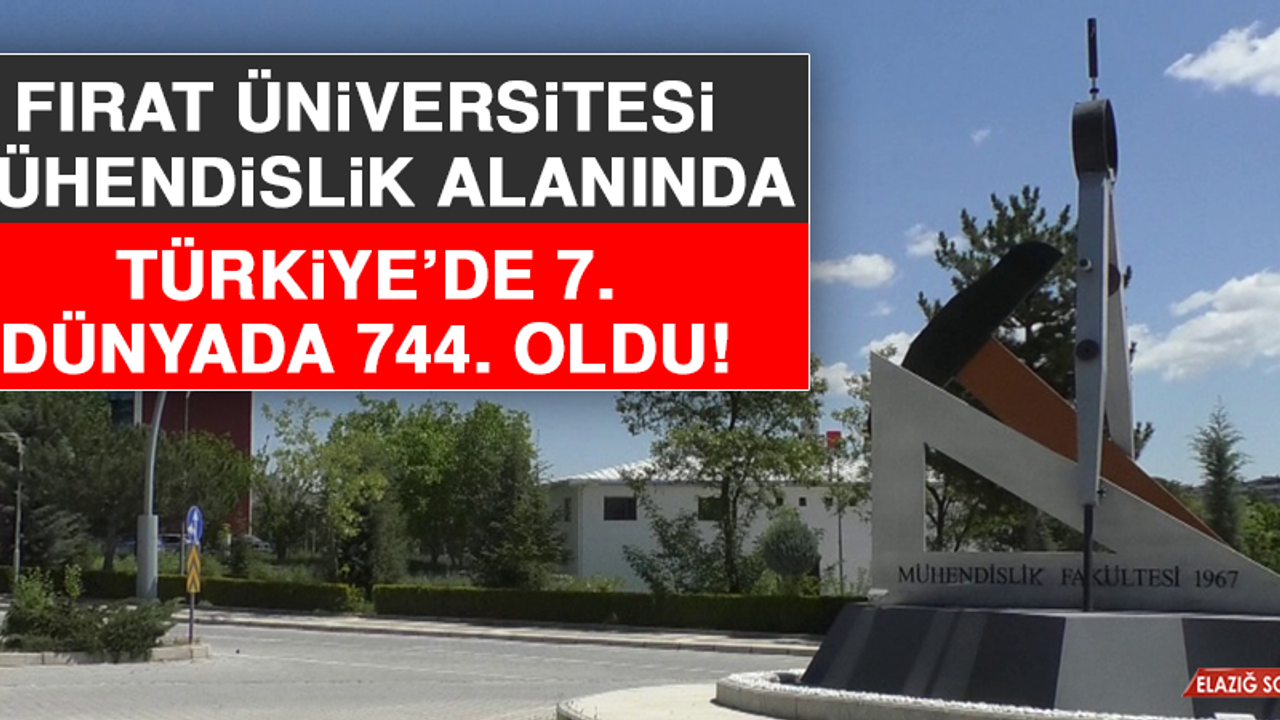 Fırat Üniversitesi, Mühendislik Alanında Türkiye’de 7. Dünyada 744. Oldu!