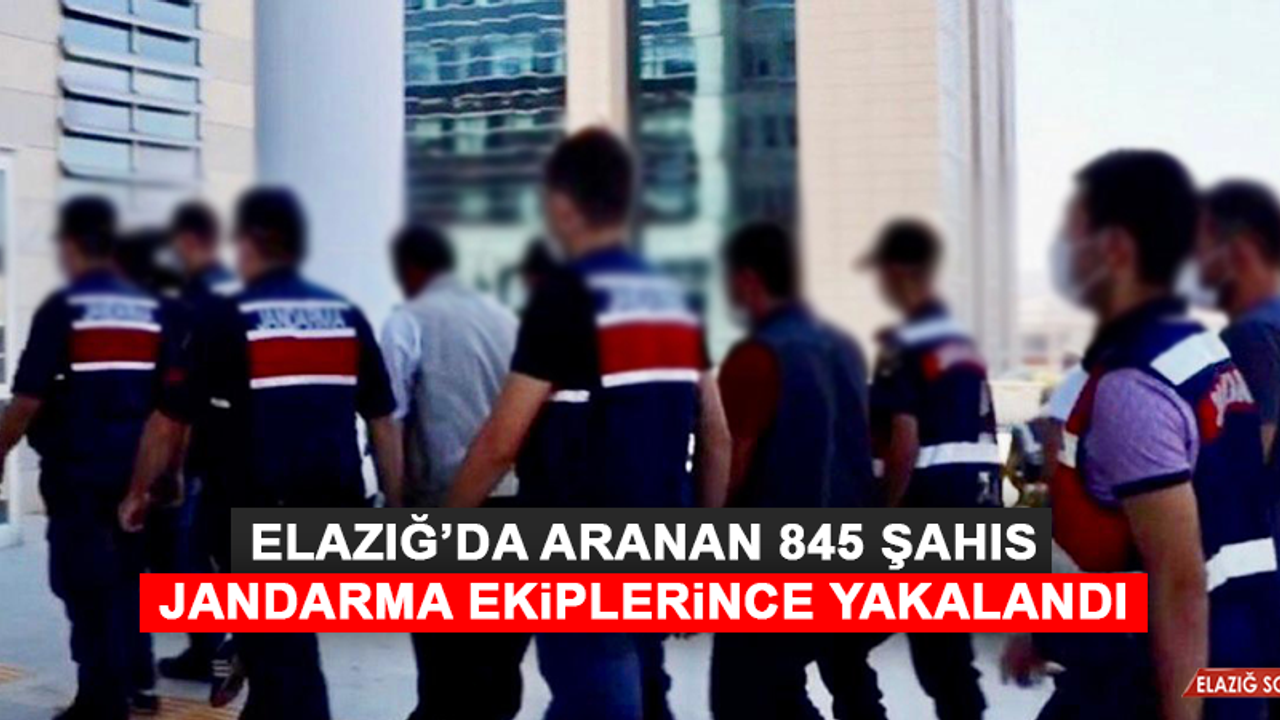 Elazığ’da Aranan 845 Şahıs Jandarma Ekiplerince Yakalandı