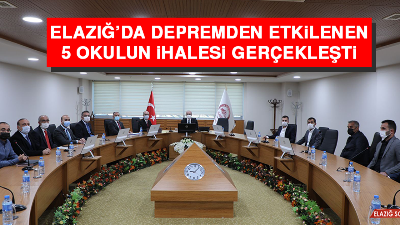 Elazığ’da Depremden Etkilenen 5 Okulun İhalesi Gerçekleşti