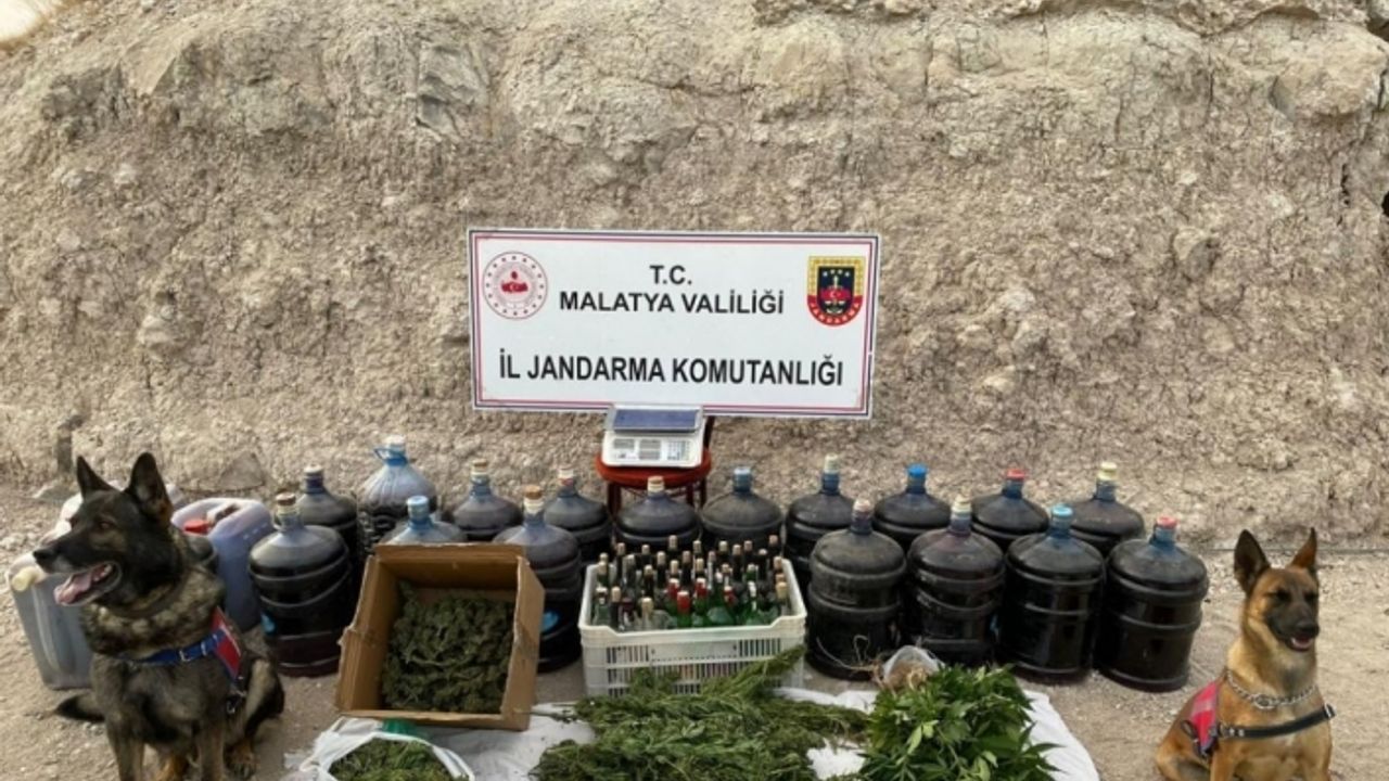 Malatya'da uyuşturucu ve sahte alkol operasyonunda iki zanlı yakalandı