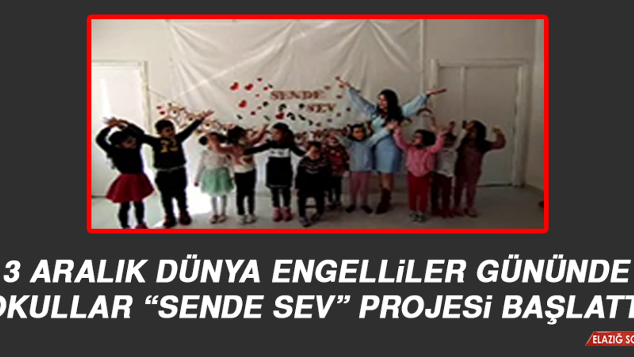 3 Aralık Dünya Engelliler Gününde Okullar “Sende Sev” Projesi Başlattı