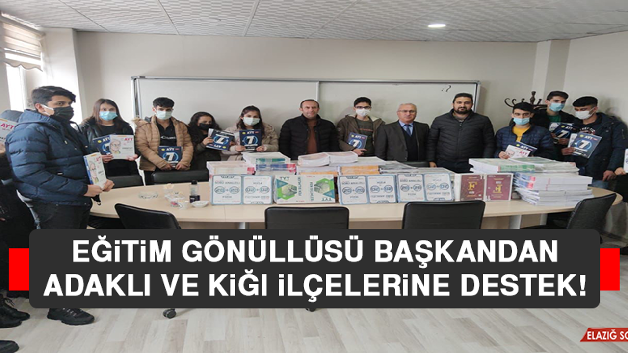 Eğitim Gönüllüsü Başkandan Adaklı Ve Kiğı İlçelerine Destek