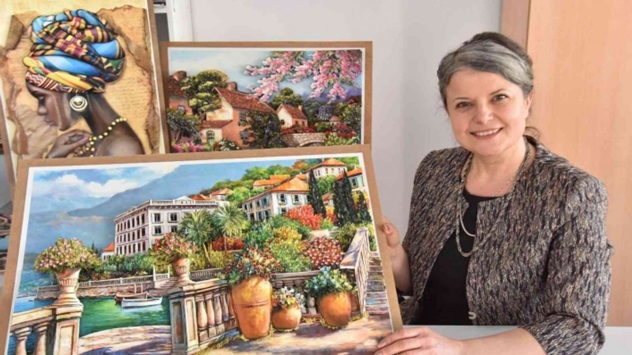 Kadın elinden sanata dönüşen 3 boyutlu tablolar