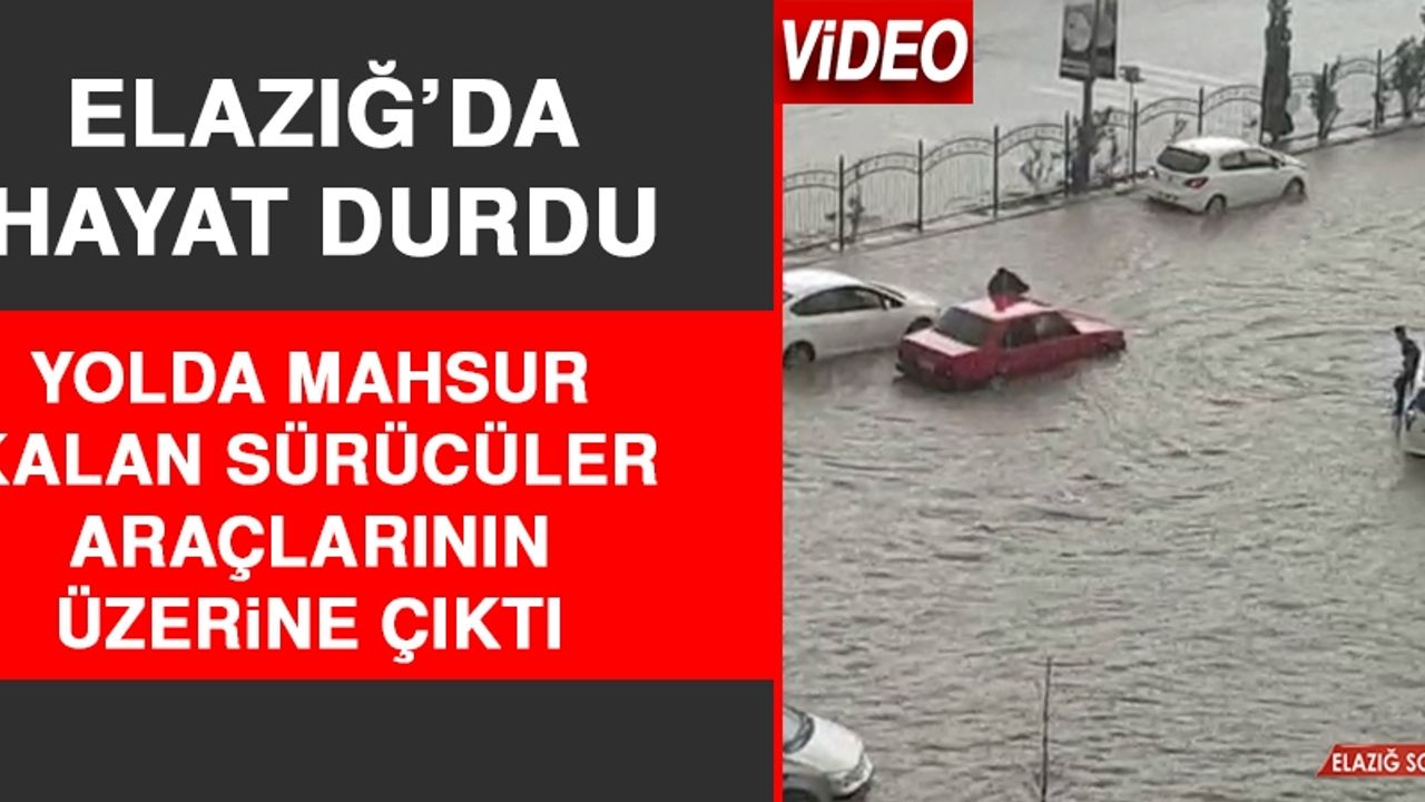 Elazığ'da Dolu Yağışı Nedeniyle Yollar Trafiğe Kapandı