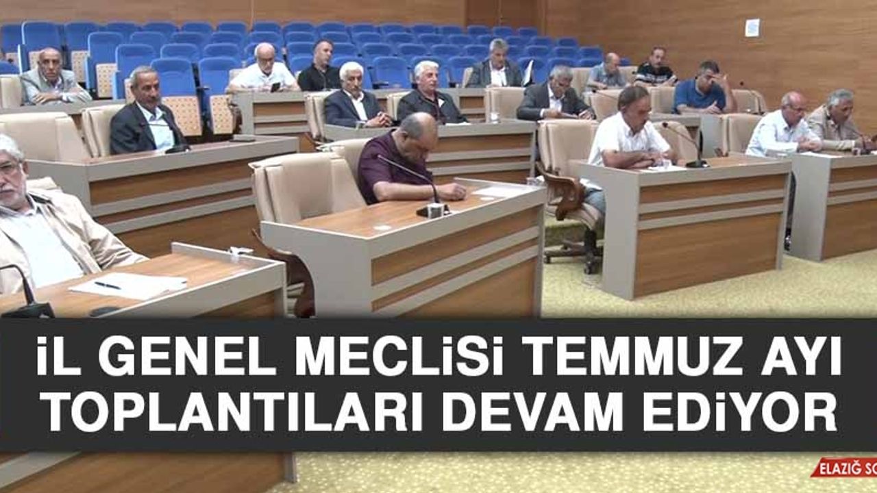 İl Genel Meclisi Temmuz Ayı Toplantıları Devam Ediyor