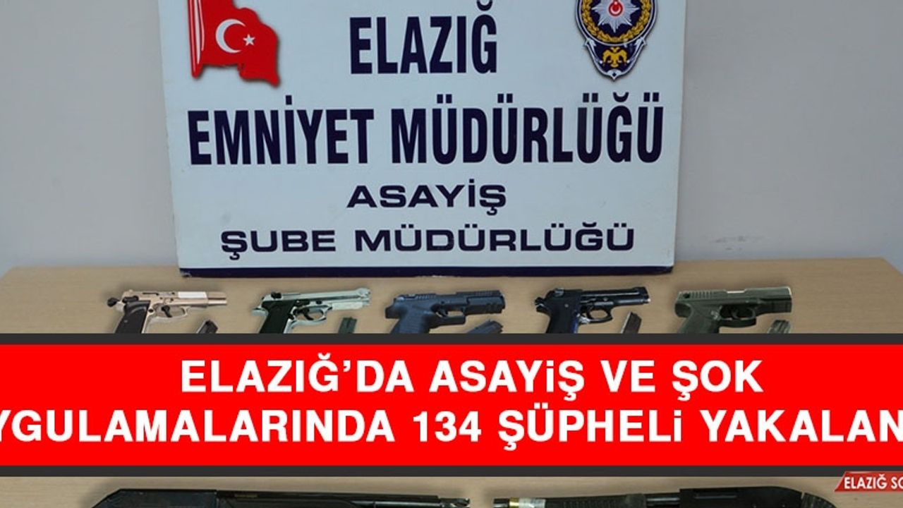 Elazığ'da Asayiş ve Şok Uygulamalarında 134 Şüpheli Yakalandı  
