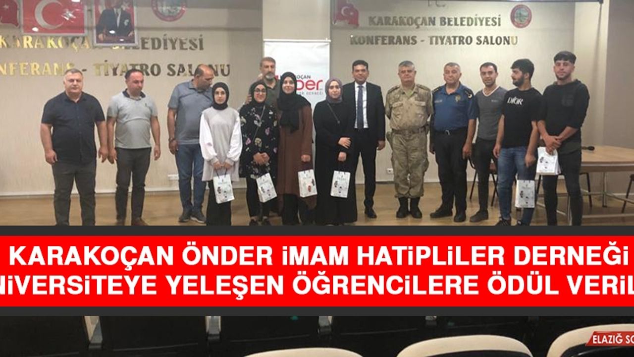 Karakoçan Önder İmam Hatipliler Derneğinden Öğrencilere Ödül
