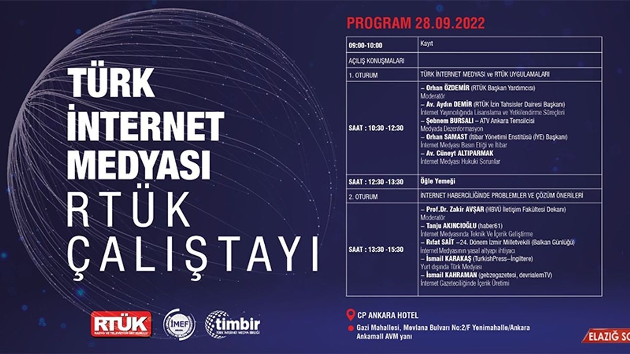 RTÜK “ Türk İnternet Medya Çalıştayı’nda İnternet Medya Temsilcileri İle Buluşuyor