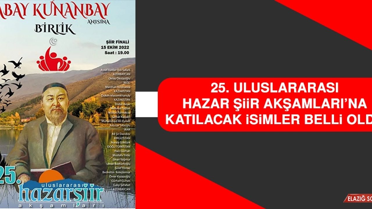 25. Uluslararası Hazar Şiir Akşamları’na Katılacak İsimler Belli Oldu