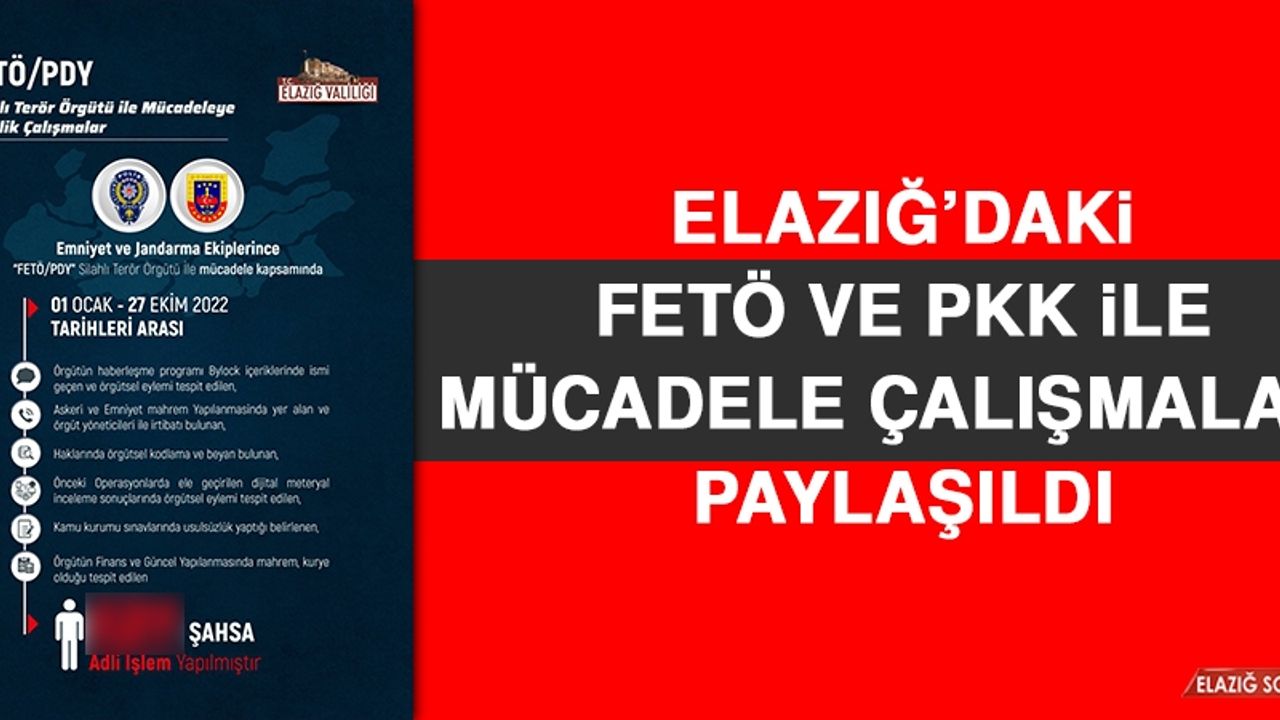 Elazığ’daki FETÖ ve PKK İle Mücadele Çalışmaları Paylaşıldı