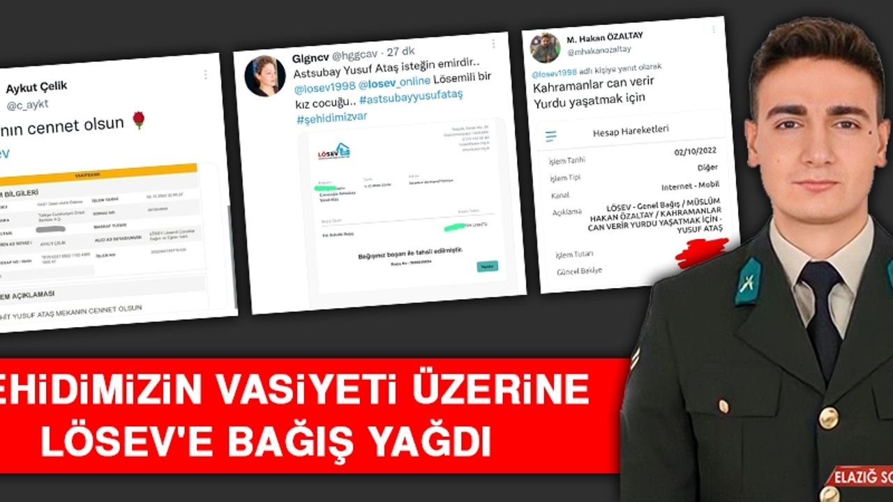 Şehidimizin Vasiyeti Üzerine LÖSEV'e Bağış Yağdı