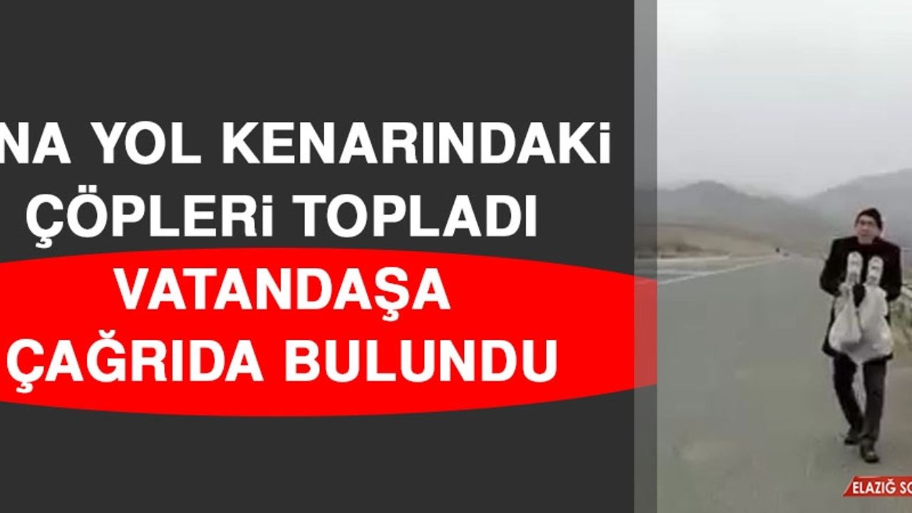 Ana Yol Kenarındaki Çöpleri Topladı, Vatandaşa Çağrıda Bulundu