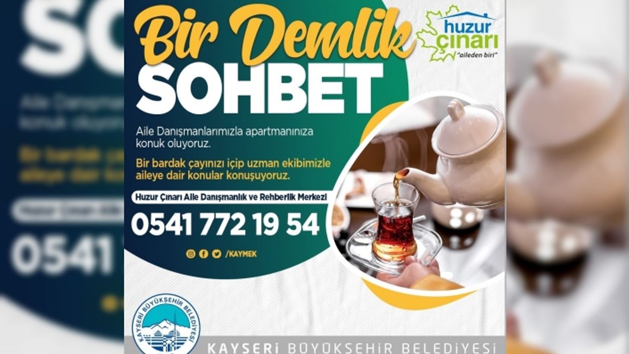 Büyükşehirden ailelere yönelik Bir Demlik Sohbet danışmanlık hizmeti