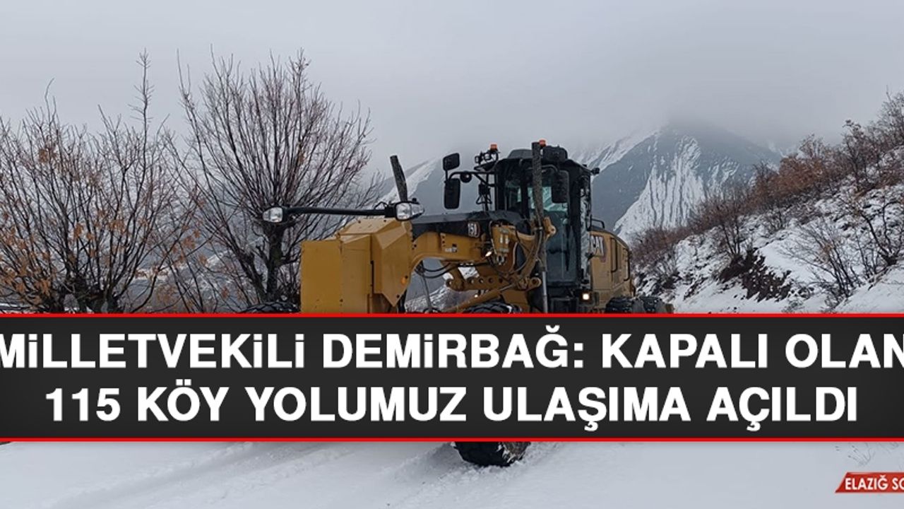 Milletvekili Demirbağ: Kapalı Olan 115 Köy Yolumuz Ulaşıma Açıldı