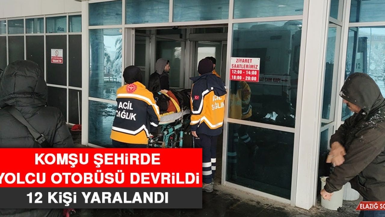 Komşu Şehirde Yolcu Otobüsü Devrildi 12 Kişi Yaralandı