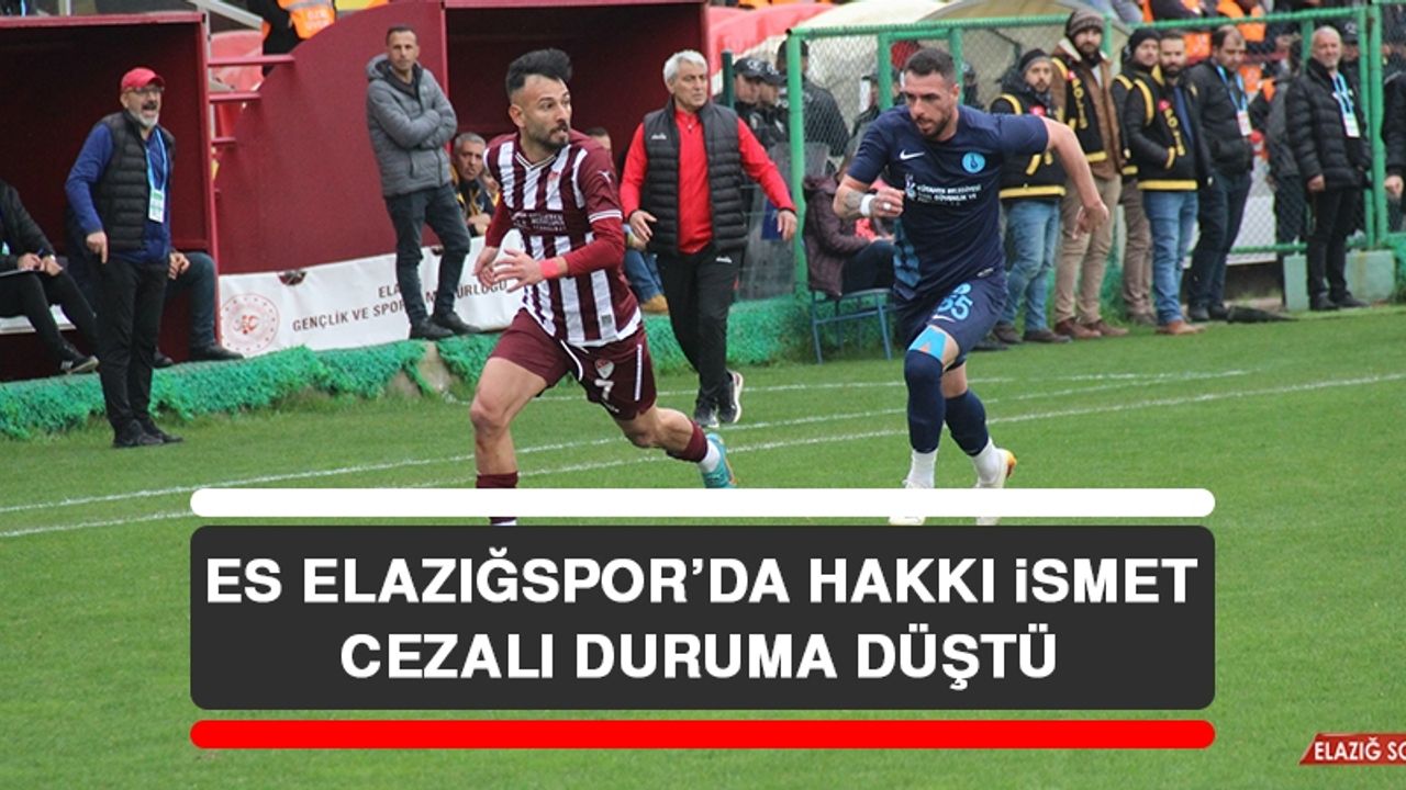ES Elazığspor’da Hakkı İsmet Cezalı Duruma Düştü