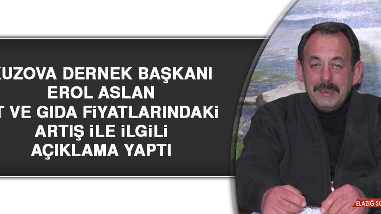 Kuzova Dernek Başkanı Aslan Et ve Gıda Fiyatlarındaki Artış İle İlgili Açıklama Yaptı