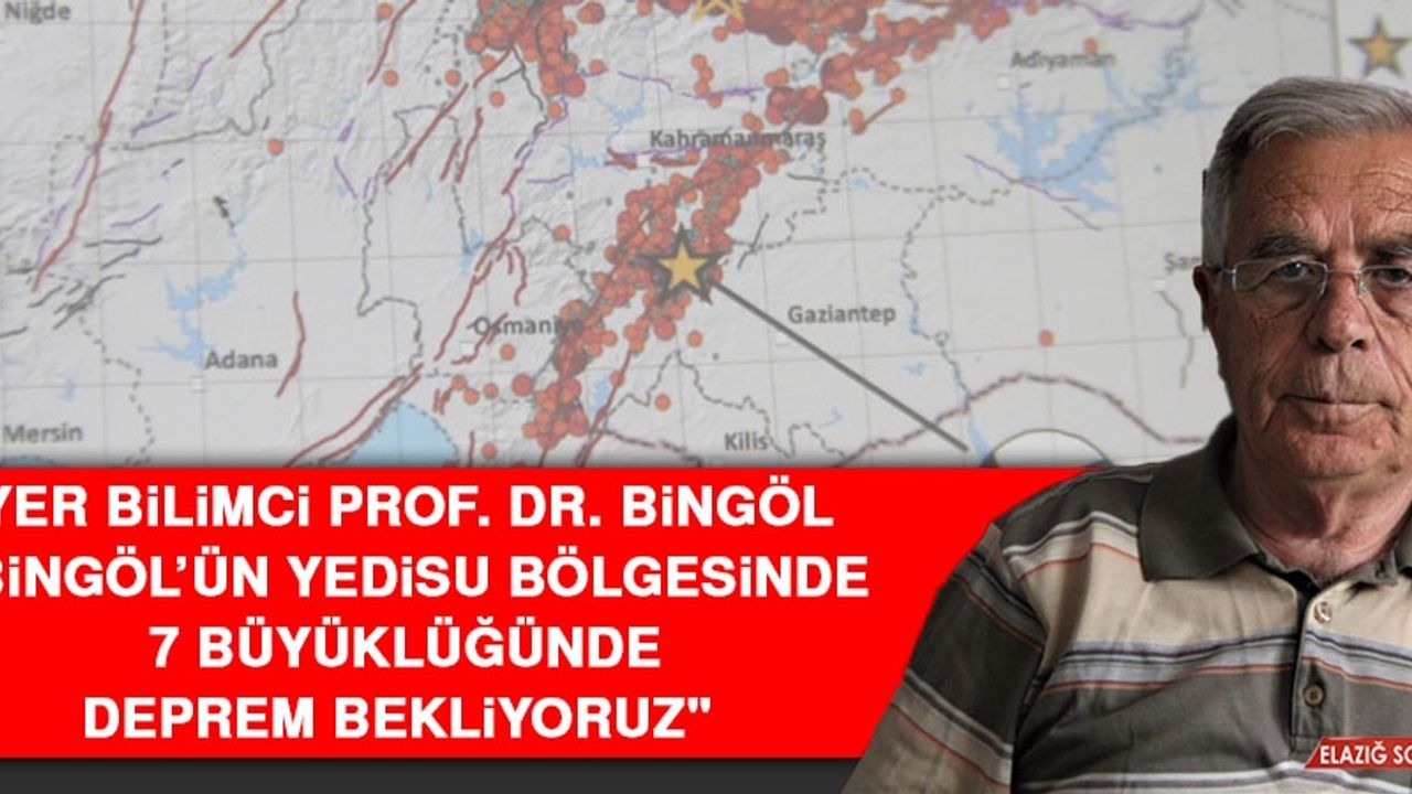 Prof. Dr. Bingöl: Bingöl’ün Yedisu Bölgesinde 7 Büyüklüğünde Deprem Bekliyoruz