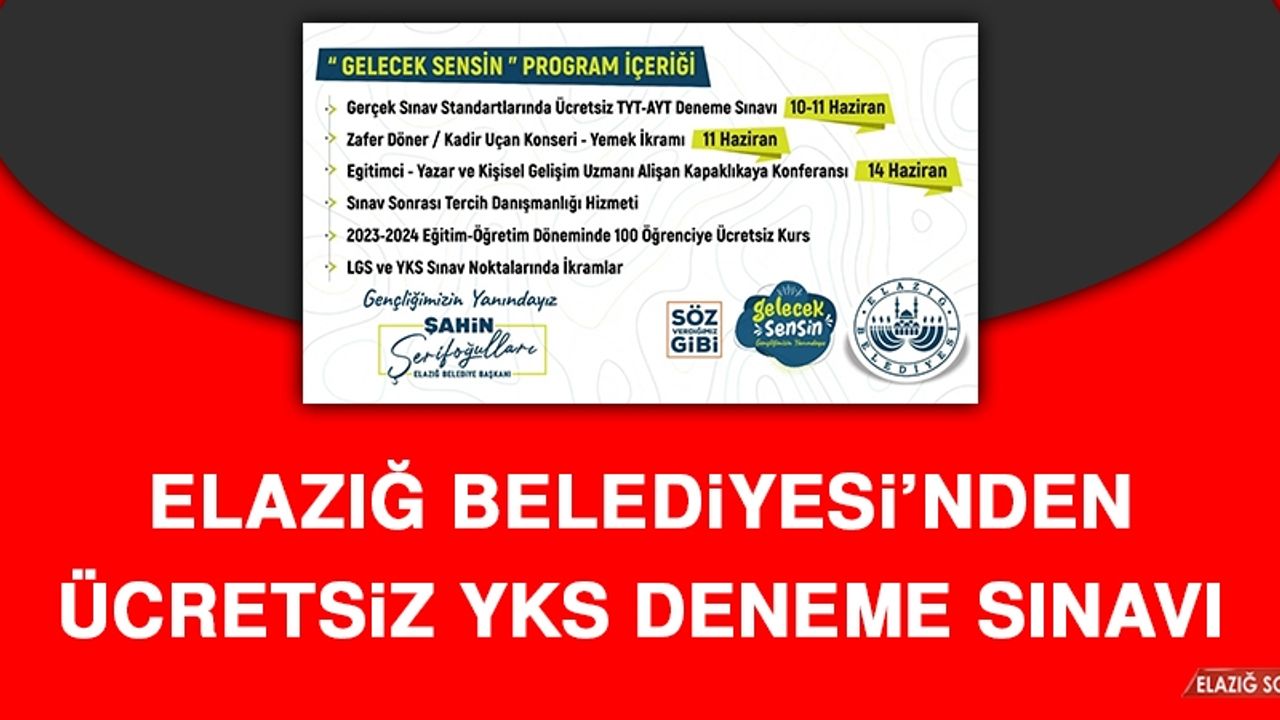 Elazığ Belediyesi’nden Ücretsiz YKS Deneme Sınavı