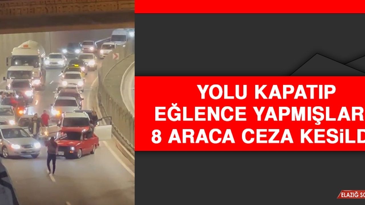 Yolu Kapatıp Eğlence Yapmışlardı: 8 Araca Ceza Kesildi  