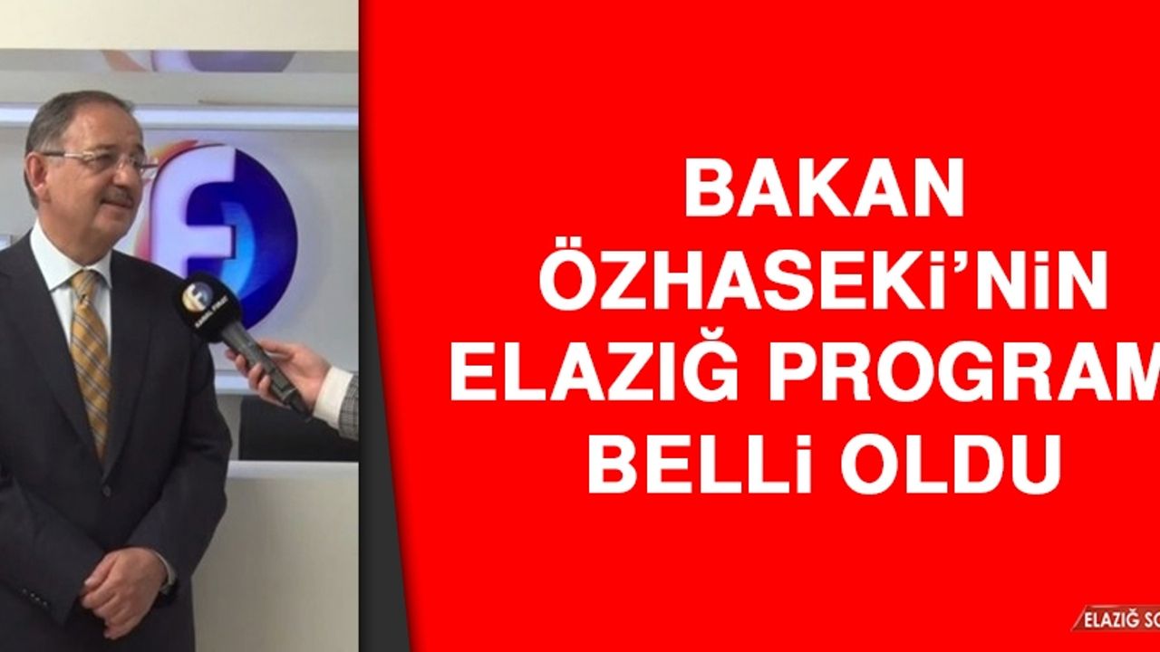 Bakan Özhaseki’nin, Elazığ Programı Belli Oldu