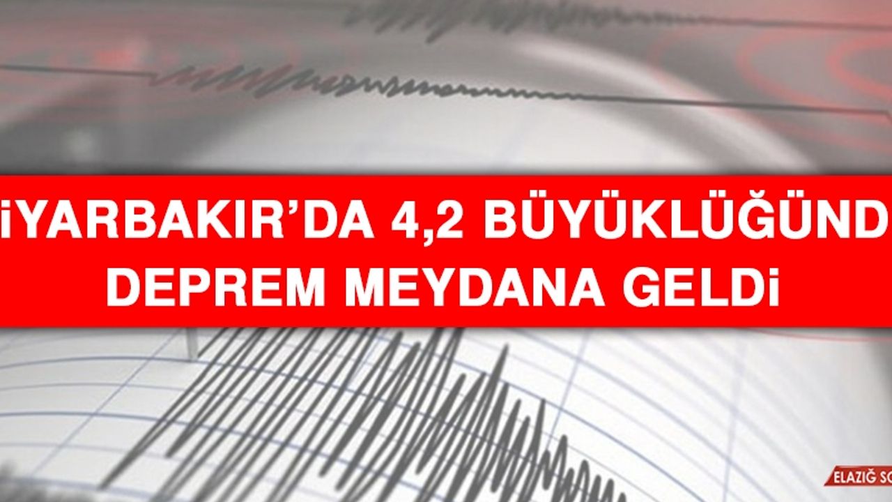 Diyarbakır'da 4,2 Büyüklüğünde Deprem Meydana Geldi
