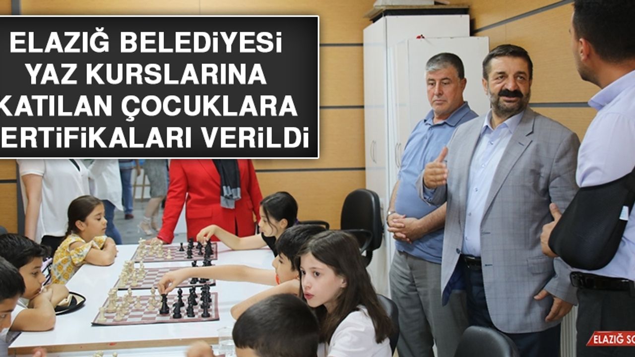 Elazığ Belediyesi Yaz Kurslarına Katılan Çocuklara Sertifikaları Verildi