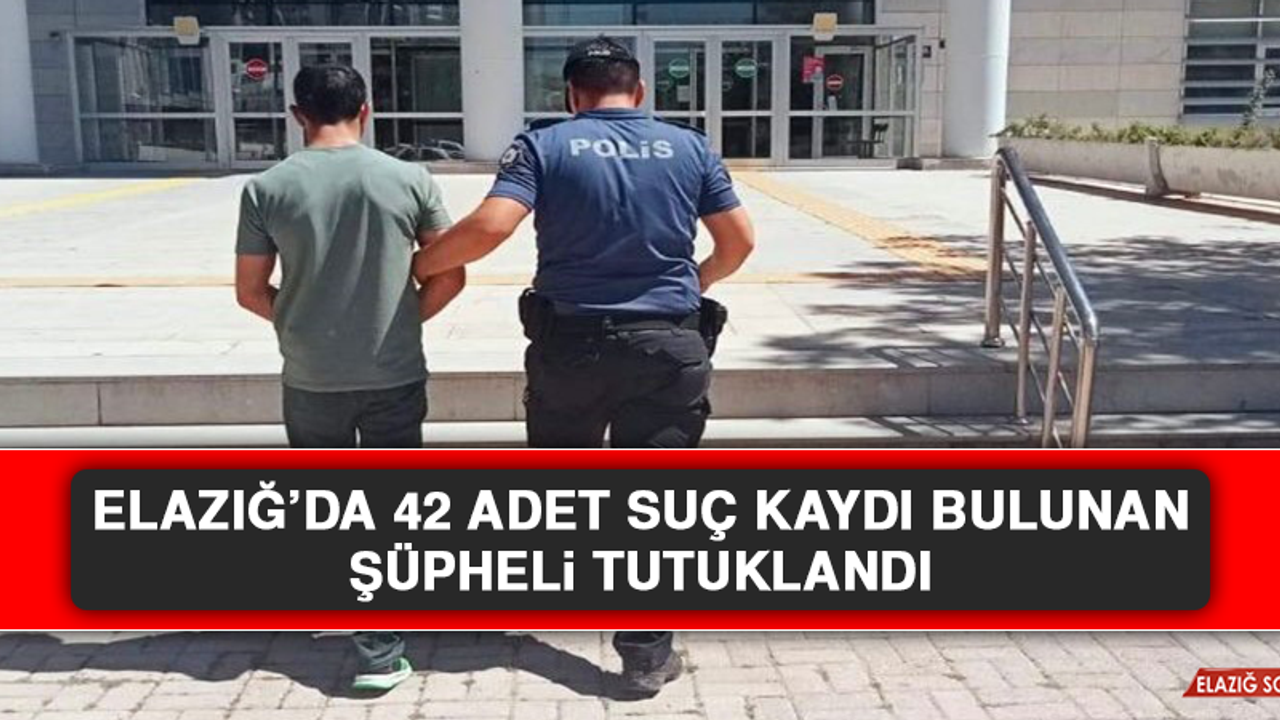 Elazığ’da 42 Adet Suç Kaydı Bulunan Şüpheli Tutuklandı