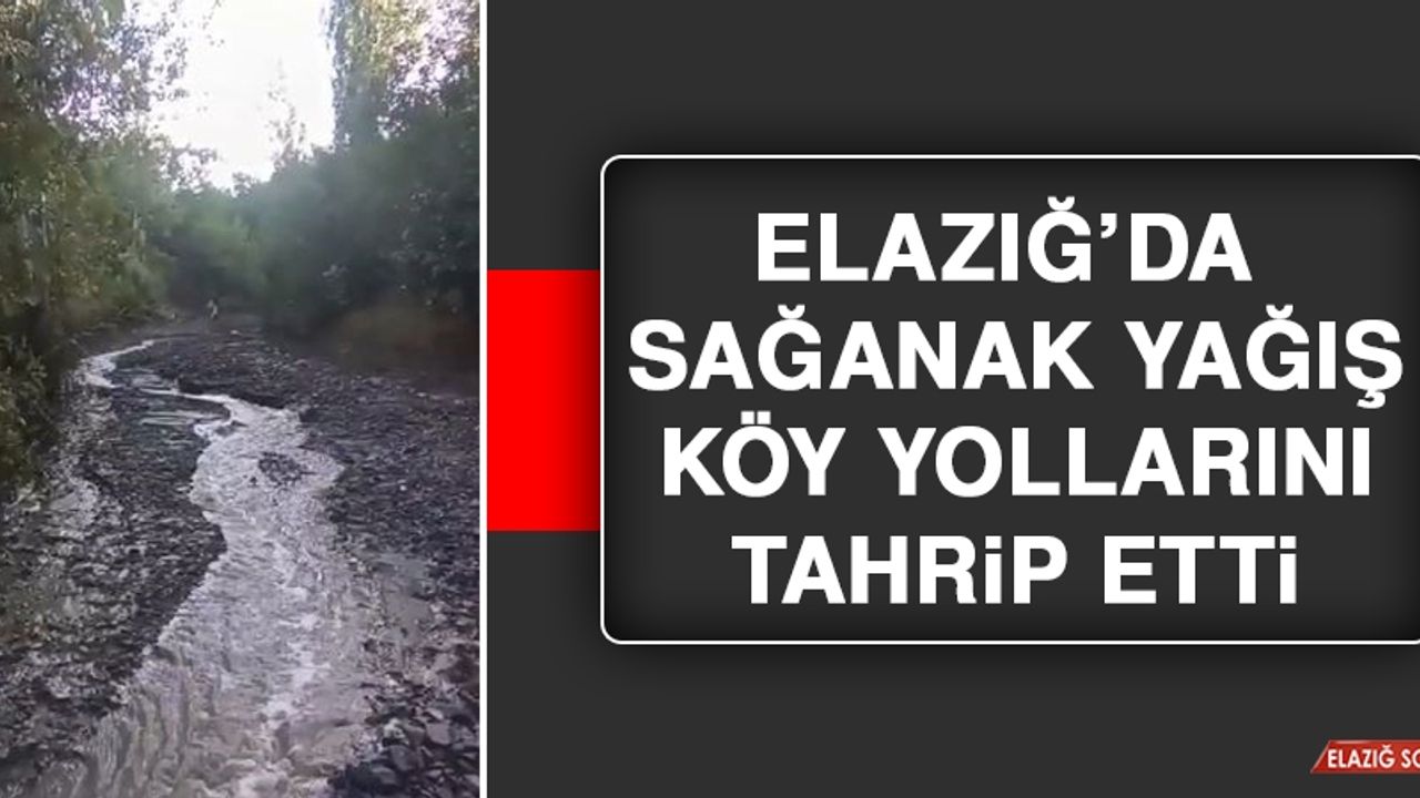 Elazığ’da Sağanak Yağış Köy Yollarını Tahrip Etti