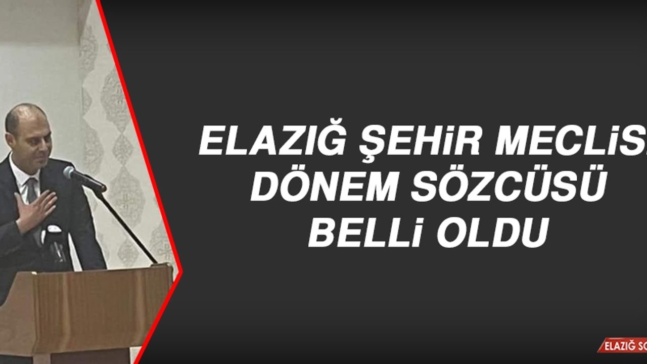 Elazığ Şehir Meclisi Dönem Sözcüsü Belli Oldu